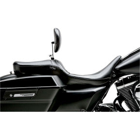 LE PERA - MAVERICK SEAT - BLACK VINYL, SMOOTH SEAT W/ BACKREST - '08-'20 TOURING