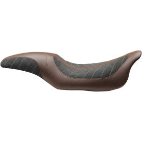MUSTANG - KODLIN SIGNATURE SERIES ONE-PIECE SEAT - BROWN/ BLACK - '08-20 TOURING