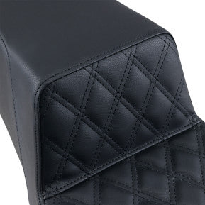 SADDLEMEN | STEP UP SEAT - BLACK - FRONT LATTICE STITCH - '97-'07 TOURING