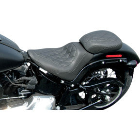 MUSTANG - WIDE TIPPER FRONT SOLO SEAT - BLACK, DIAMOND STITCH - '11-17 FXS, FLS, & FLSS