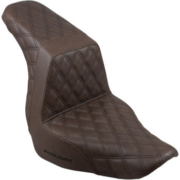 SADDLEMEN - STEP UP SEAT - BROWN, LATTICE STITCH - '18-20 FXLR & FLSB