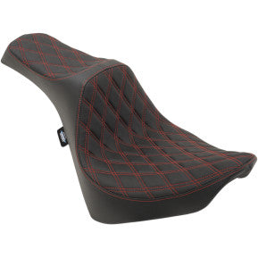 DRAG - PREDATOR III SEAT - DOUBLE DIAMOND, RED THREAD - '18-21 SOFTAIL