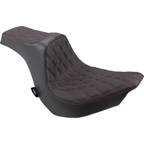 DRAG - PREDATOR III SEAT - DOUBLE DIAMOND, RED THREAD - '18-20 SOFTAIL