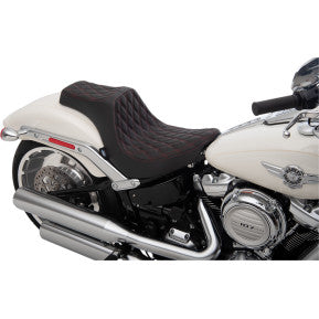 DRAG - PREDATOR III SEAT - DOUBLE DIAMOND, RED THREAD - '18-20 SOFTAIL