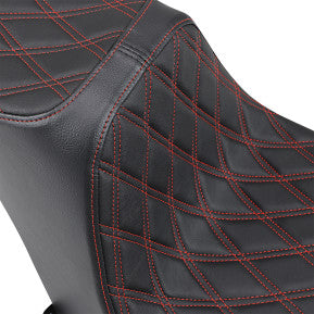 DRAG - PREDATOR III SEAT - DOUBLE DIAMOND STITCH, RED THREAD - '18-20 SOFTAIL