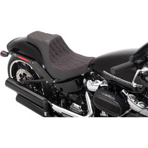 DRAG - PREDATOR III SEAT - DOUBLE DIAMOND STITCH, RED THREAD - '18-20 SOFTAIL