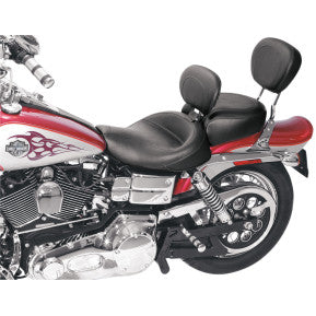 MUSTANG - WIDE SOLO SEAT WITH REMOVABLE BACKREST - VINTAGE STITCH - '06-17 DYNA