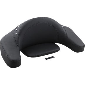 MUSTANG - PASSENGER PAD WITH ARMREST - SMOOTH STYLE, CHROME STUDS - '80-13 TOURING