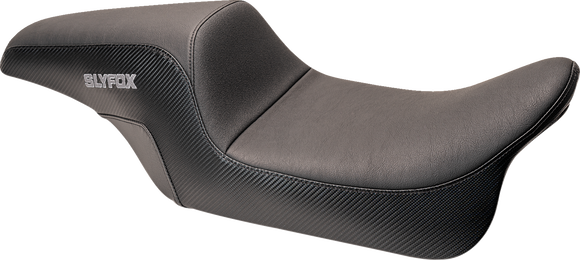 SLYFOX Drifter Seat - Gray Logo - Smooth Vinyl - Carbon Fiber - FL '08-'23 0801-1615