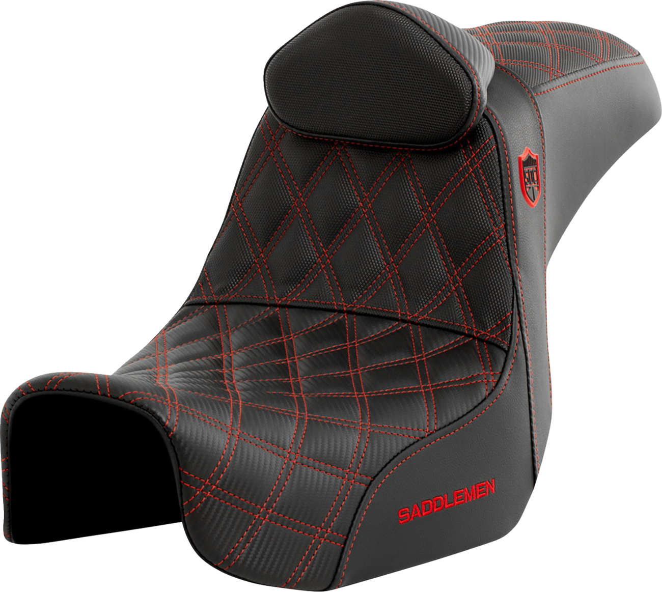 Saddlemen Pro Series SDC Performance Seat - W/ Backrest - Red