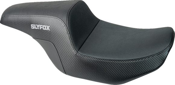 SLYFOX Drifter Tour Seat - Vinyl w/ Slipstop - Gray Logo - FL '23-'24 4685B-Slyfox