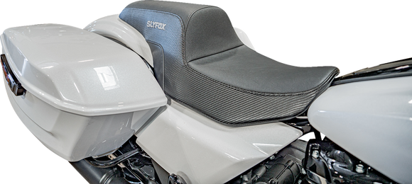 SLYFOX Drifter Tour Seat - Vinyl w/ Slipstop - Gray Logo - FL '23-'24 4685B-Slyfox