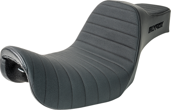 SLYFOX Highnoon Seat - Vinyl - Classic Stitch - Black Logo - Dyna '12-'16 4694A-slyfox