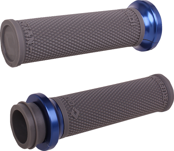 ODI Ruffian Lock-On Street Grips - TBW - Black/Anodized Blue V30HTWH-U