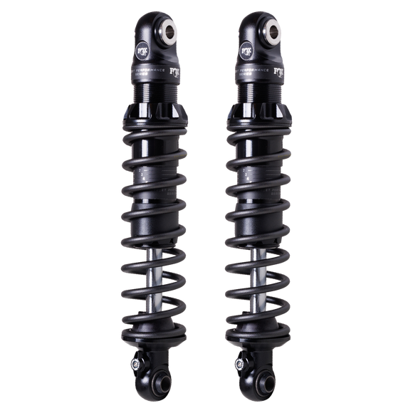 FOX IFP-QSR rear shocks for Harley Dyna — Street Performance pair, matte black, adjustable