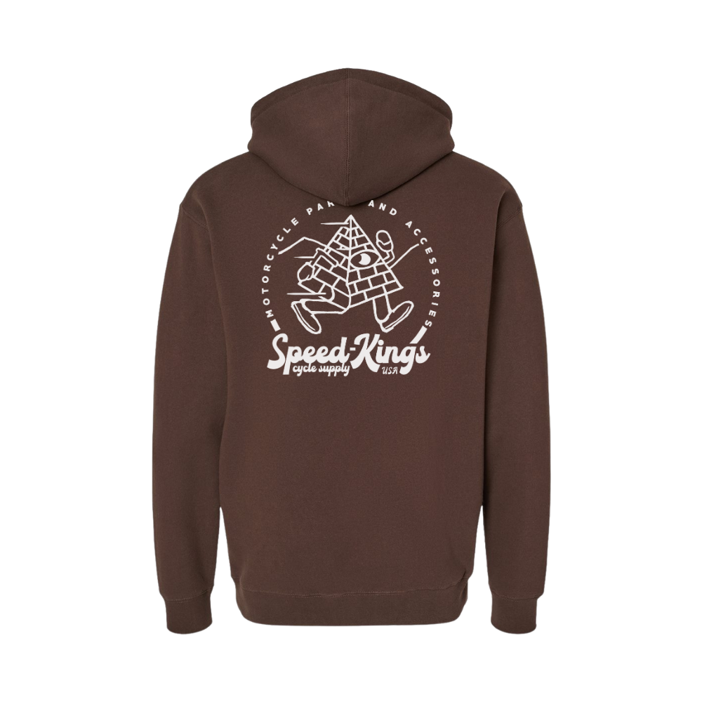 Running Pyramid Hoodie Brown - Heavyweight Cotton/Poly Pullover Running Pyramid Hoodie Brown - Heavyweight Cotton/Poly Pullover