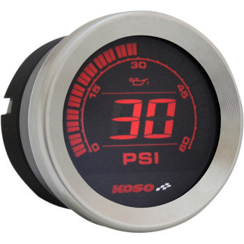 KOSO - REPLACEMENT GAUGE - 2" OIL PRESSURE GAUGE - CHROME - '04-13 TOURING