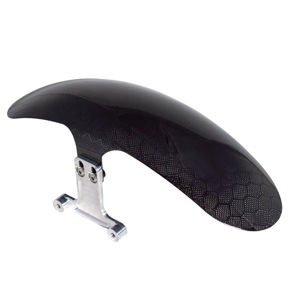 Indian Challenger carbon fiber front fender with aluminum bracket, honeycomb pattern