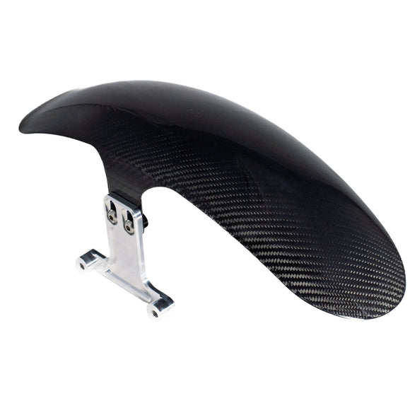 Indian Challenger motorcycle carbon fiber twill front fender with aluminum bracket