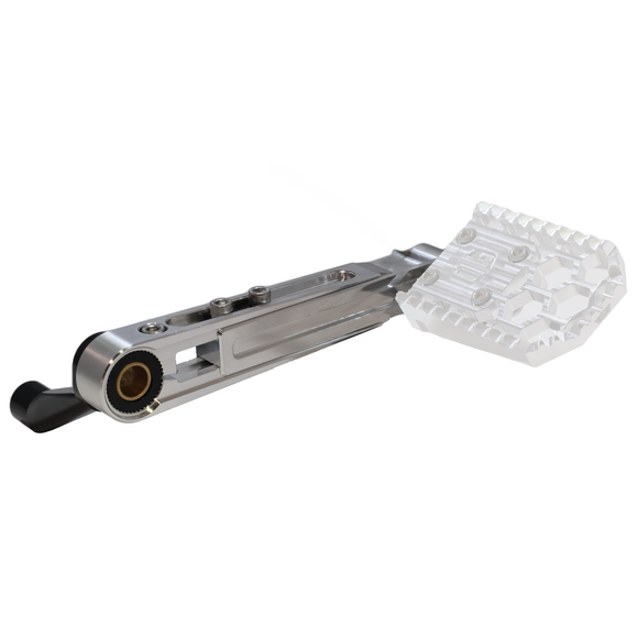 M8 Softail adjustable billet aluminum rear brake arm, polished finish