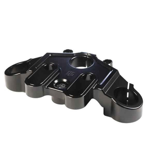 OG Moto Drop 1in Top Triple Tree for 2014–2023 Harley‑Davidson Road Glide (49mm), black anodized