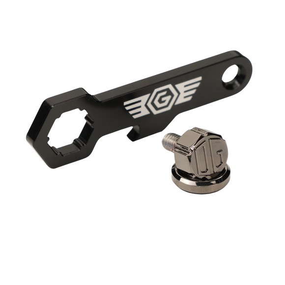 OG black chrome billet motorcycle seat screw with wrench