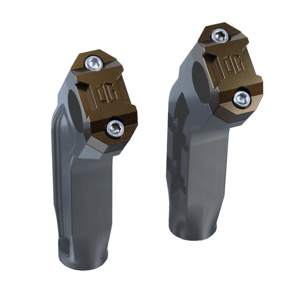 OG Dual Risers bronze top clamps for motorcycle handlebar risers