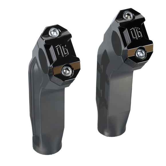 OG dual handlebar risers with gold-plated top clamps