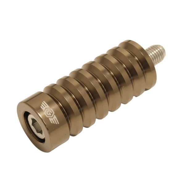 OG HD bronze motorcycle shifter peg with ribbed grip and threaded stud