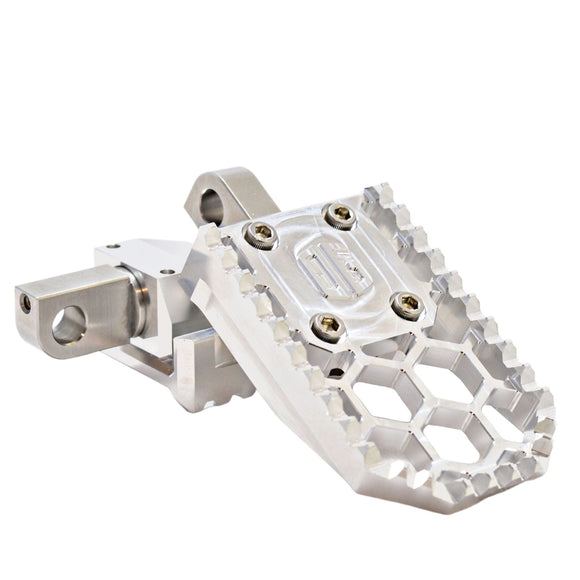 OG HoneyComp V3 aluminum motorcycle foot peg with honeycomb cutouts