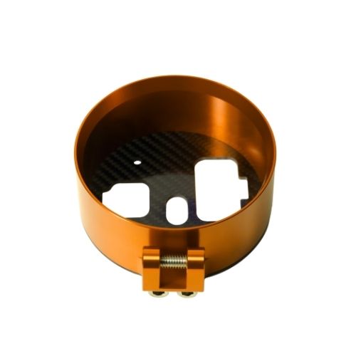 Indian Chief Dark Horse orange billet gauge pod