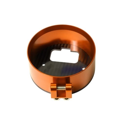 Orange anodized billet gauge pod for Indian Chief motorcycle