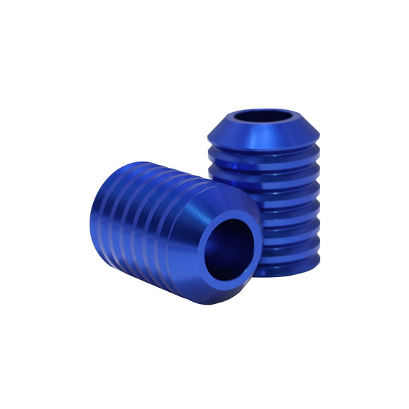 Blue anodized billet aluminum motorcycle crash bar sliders (pair)