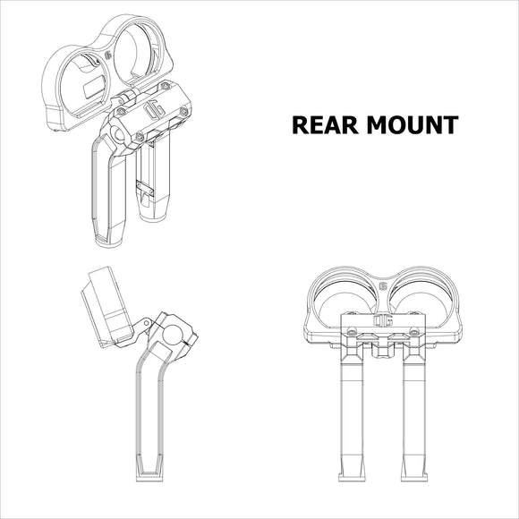 OG Road Glide rear-mount billet dual-gauge bezel
