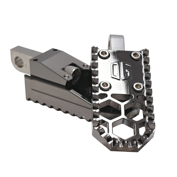 OG V3 Mini motorcycle foot pegs, black chrome