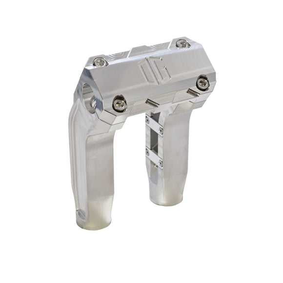 OG 6.5 aluminum pullback motorcycle handlebar risers - machined silver