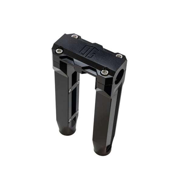 OG Moto 8.5" Straight Risers — black anodized CNC‑machined 6061‑T6 aluminum