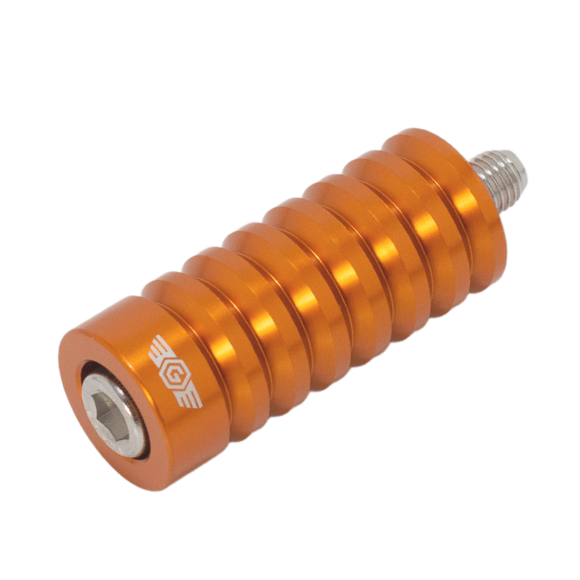 Ribbed orange anodized motorcycle shifter peg