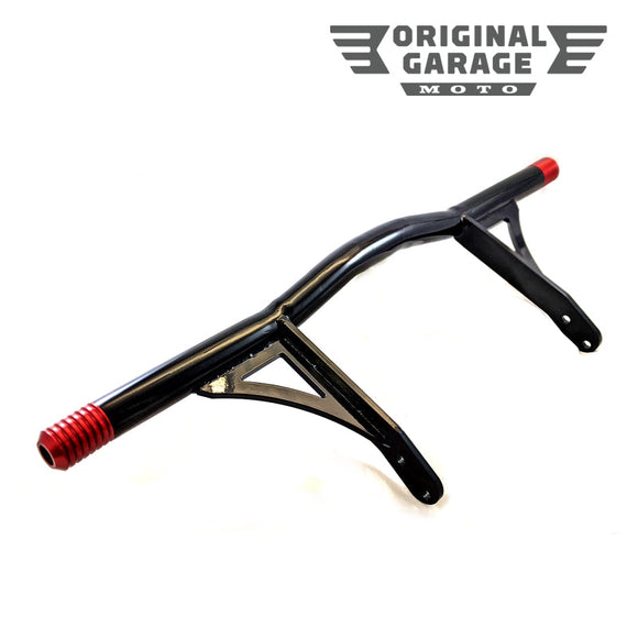 Original Garage Moto highway peg crash bar for Harley-Davidson Dyna/FXR, black with red ends