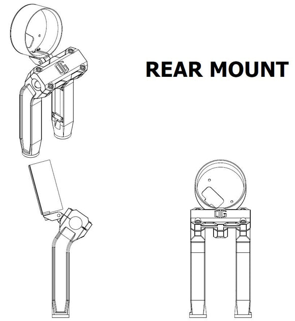 Billet aluminum rear-mount gauge pod for Indian Chief motorcycle