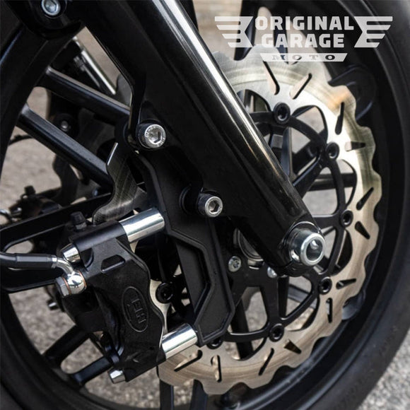Radial-mount brake caliper bracket for motorcycle front disc rotor