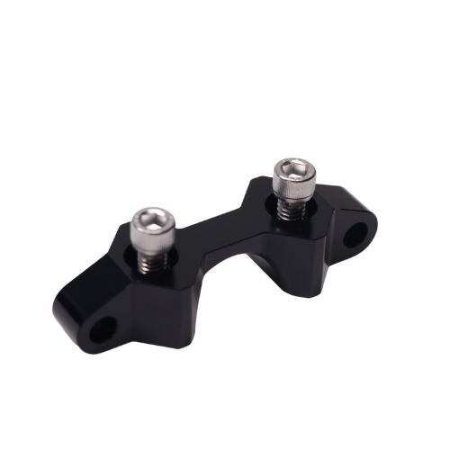 OG Riser Dual Accessories Clamp, black hard-anodized CNC 6061 T6 aluminum with stainless hardware for Original Garage Moto risers