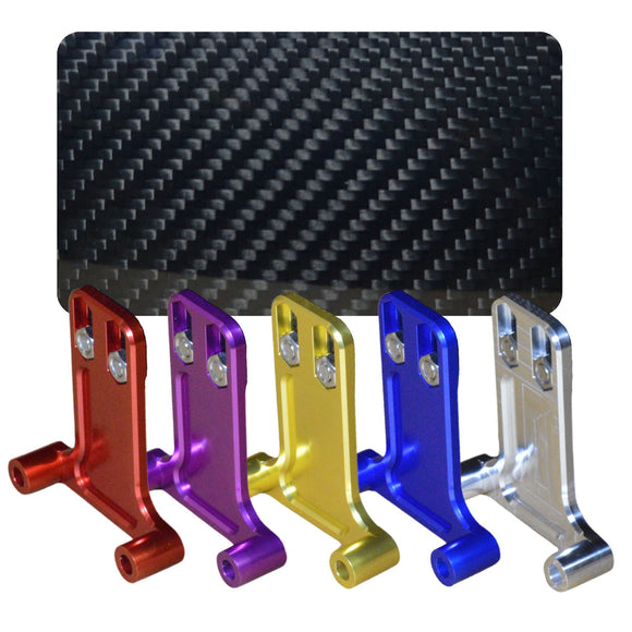 Shorty 3K twill carbon fiber motorcycle fender kit with anodized mounting brackets