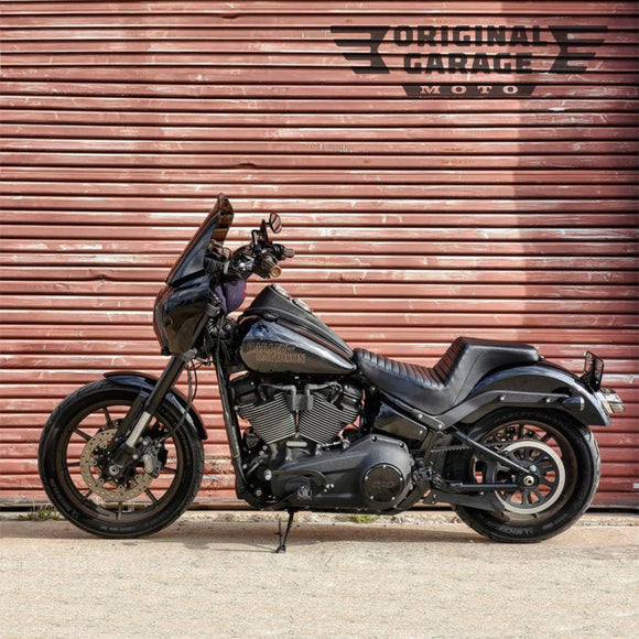 Black Harley-Davidson Softail Low Rider S with Original Garage Moto T‑Sport fairing kit