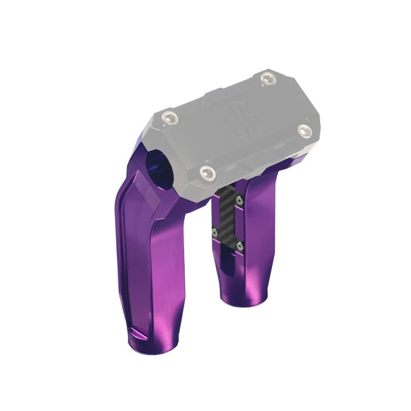 Purple anodized 6.5-inch pull-back handlebar riser legs