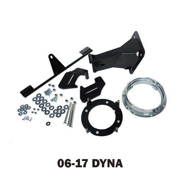 RWD V-Twin FXR fairing mount kit for 2006-2017 Dyna black mounting brackets chrome trim ring and hardware