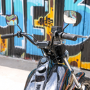 Thrashin Supply Co. pullback handlebar risers for Harley-Davidson Softail Touring Dyna Sportster – multiple heights and finishes