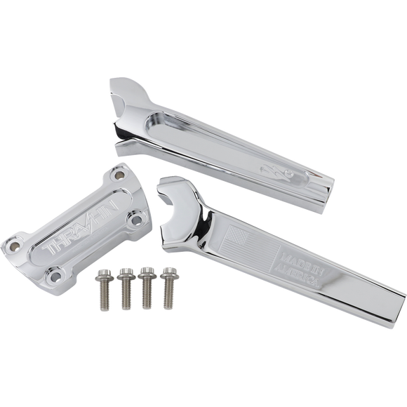 Thrashin Supply Co. straight handlebar risers for Harley-Davidson Softail Touring Dyna Sportster FXR models