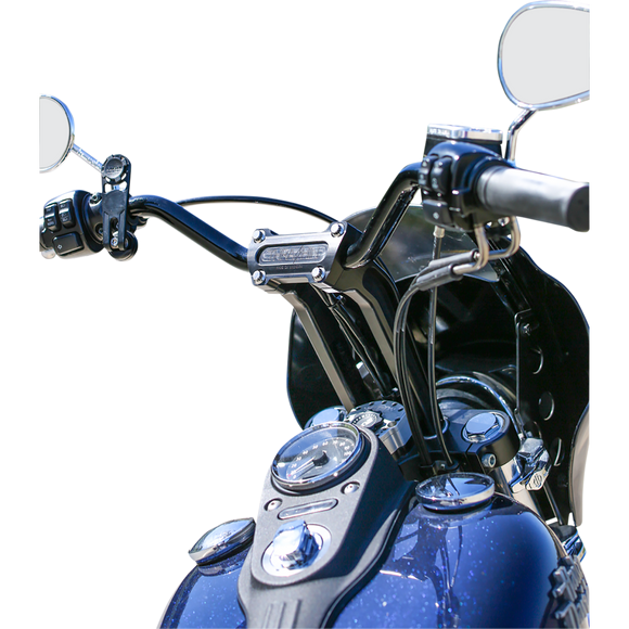 Thrashin Supply Co. pullback handlebar risers for Harley-Davidson Softail Touring Dyna Sportster – multiple heights and finishes