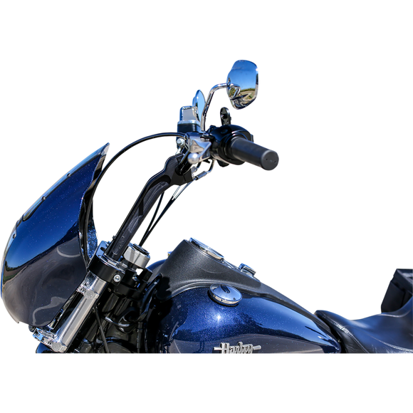 Thrashin Supply Co. pullback handlebar risers for Harley-Davidson Softail Touring Dyna Sportster – multiple heights and finishes